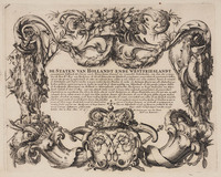 KG 06690z
<br/>
Hoogheemraadschap Rijnland: cartouche
<br/>
<em>Hooghe, Romeyn de (1645-1708)</em>